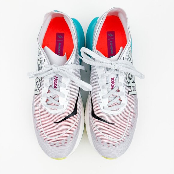 HOKA Women's Mach X 2 frost / electric aqua - Picture 8 of 11